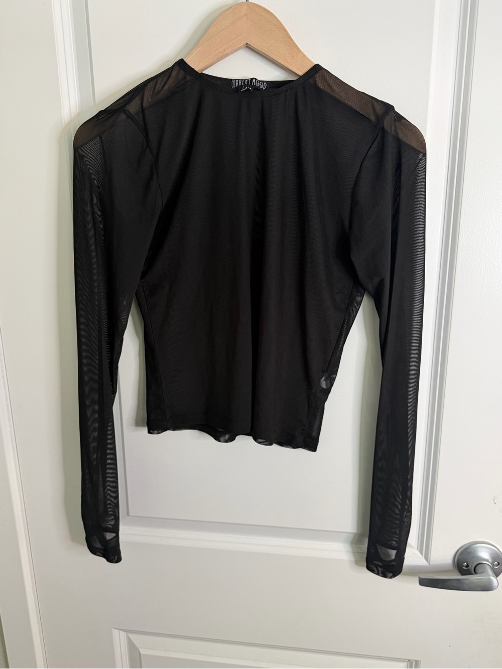 Dolls Kill Black Sheer Mesh Long Sleeve Top